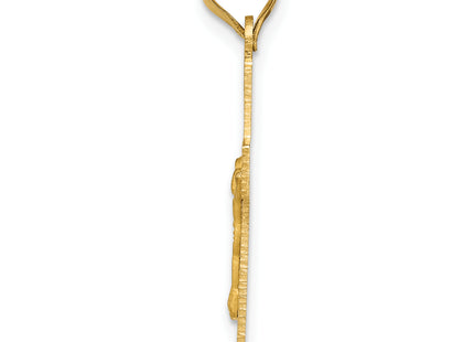 14k Polished Satin and D/C Crucifix Pendant