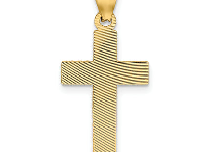 14k Polished Satin and D/C Crucifix Pendant