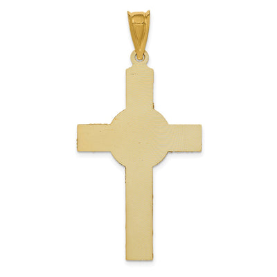 14K w/Rose and White Rhodium Iona Crucifix Cross Pendant