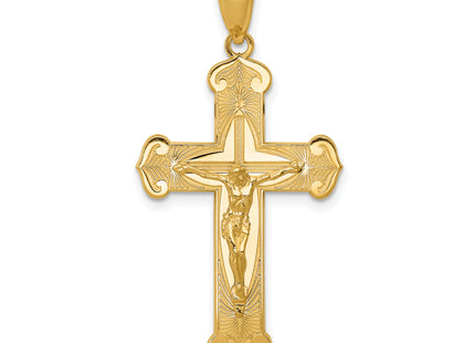 14k Polished Crucifix Pendant, 39 x 20mm