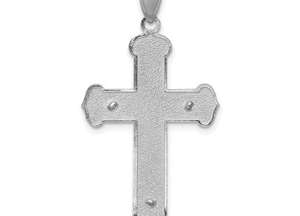 14K White Gold Polished Crucifix Pendant (Style K5565W)