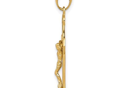 14K gold crucifix pendant, alternate view