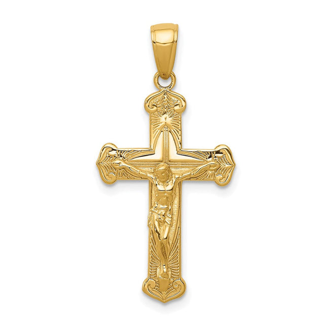 14k Polished Crucifix Pendant, 39 x 20mm