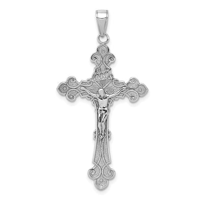 14K white gold fleur de lis pendant