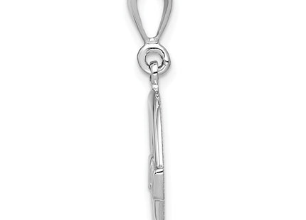 14K white gold claddagh charm, alternate view