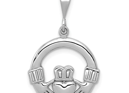 14K white gold claddagh charm