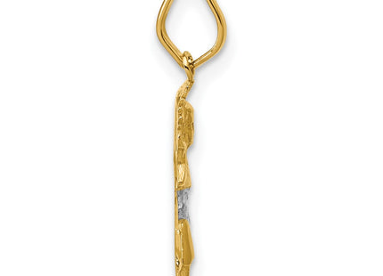 14k Yellow & Rhodium Pendants Style K5583 - Classique Jewelry Inc.
