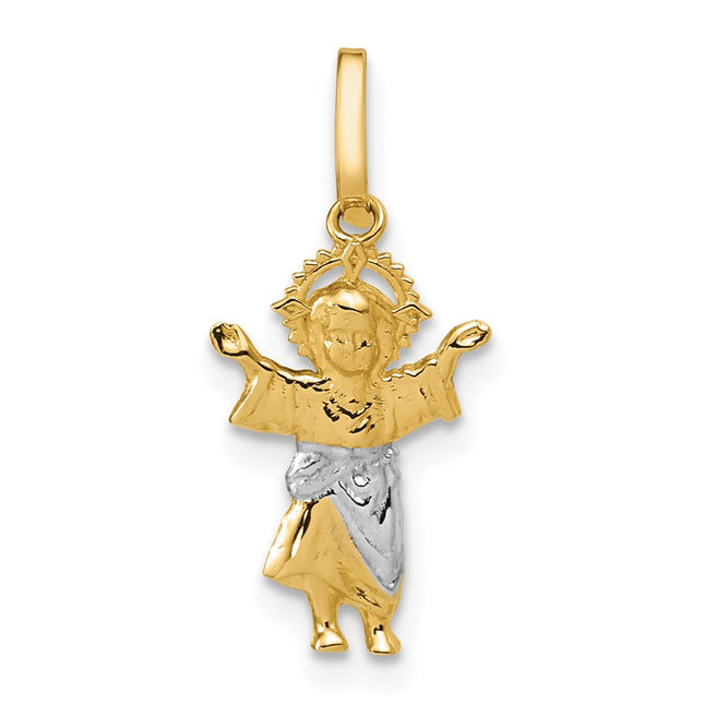 14k Yellow & Rhodium Pendants Style K5583 - Classique Jewelry Inc.