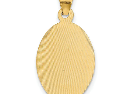 14K Polished D/C Corpus Oval Pendant, 25.5 x 13mm