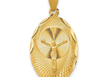 14K gold oval pendant