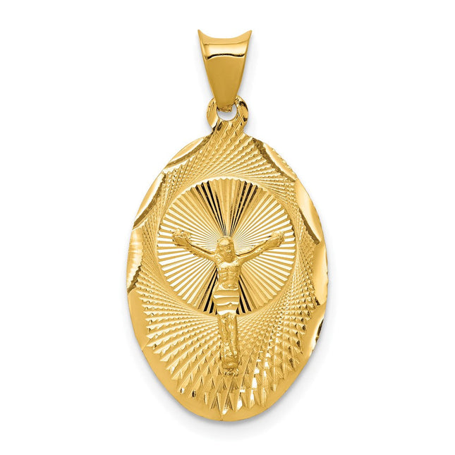 14K gold oval pendant