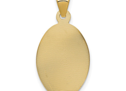 14K w/Rose and White Rhodium D/C Corpus Oval Pendant (Style K5614)