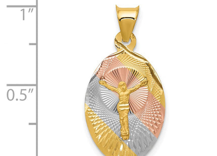 14k Yellow & Rhodium Pendants Style K5614 - Classique Jewelry Inc.