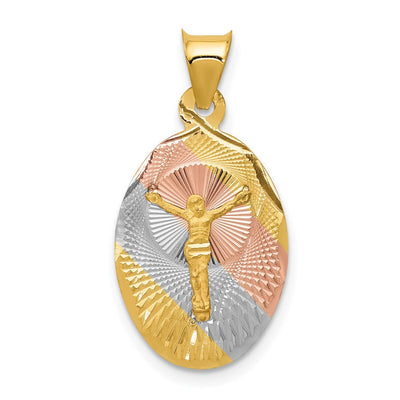 14K gold oval pendant