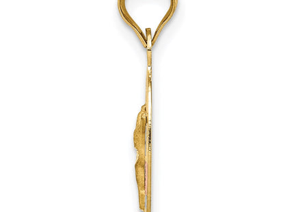 14K gold oval pendant, alternate view