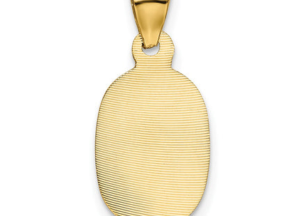 14K gold oval pendant, another view