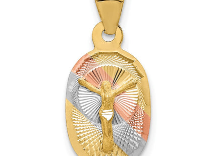14K gold oval pendant