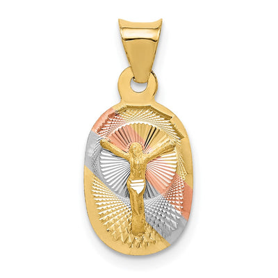14K gold oval pendant