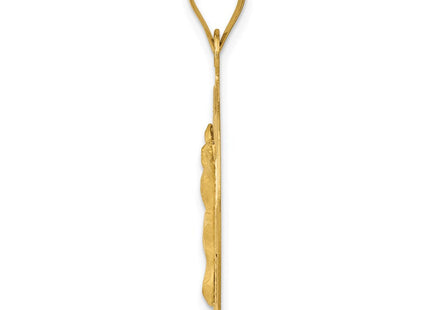 14K gold circle pendant, alternate view