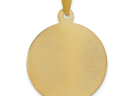 14K gold circle pendant, further view