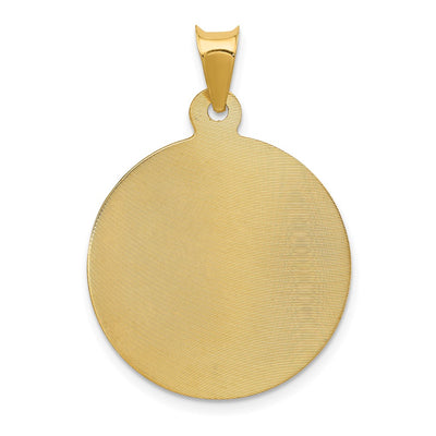 14K Polished D/C Corpus Circle Pendant, 23.5 x 16mm