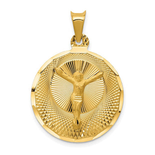 14K Polished D/C Corpus Circle Pendant (Style K5616)