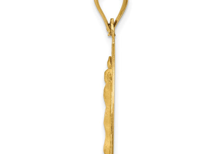 14K gold circle pendant, alternate view