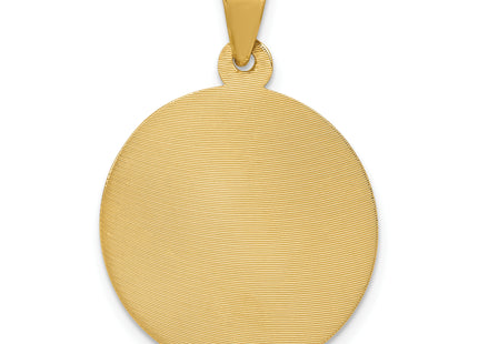 14K Polished D/C Corpus Circle Pendant, 29.5 x 20.5mm
