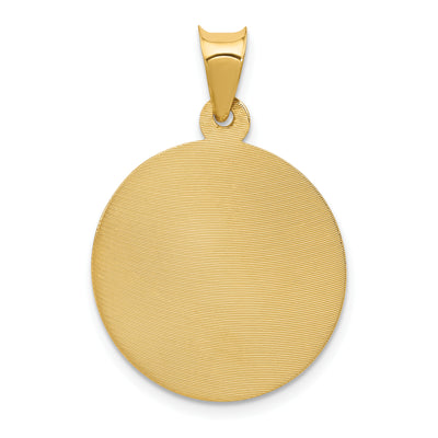 14K Polished D/C Corpus Circle Pendant, 29.5 x 20.5mm