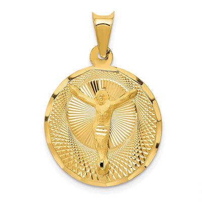 14K gold circle pendant