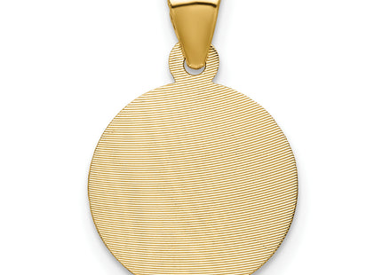 14K Polished D/C Corpus Circle Pendant, 20 x 13mm