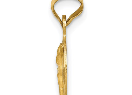 14K gold circle pendant, alternate view