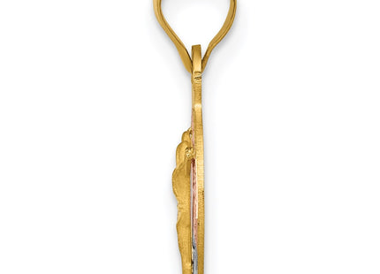 14K gold circle pendant, alternate view