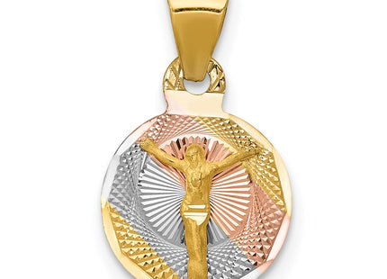 14K gold circle pendant