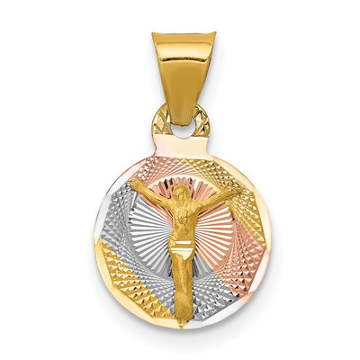14K gold circle pendant