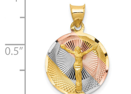 14k Yellow & Rhodium Pendants Style K5623 - Classique Jewelry Inc.