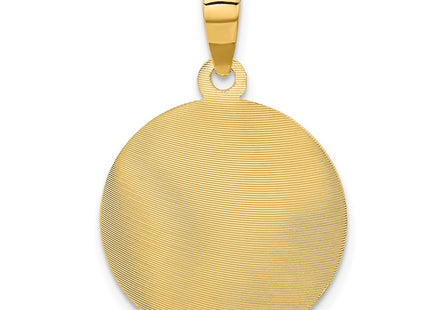 14K gold circle pendant, another view