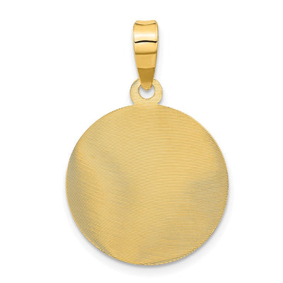 14K Polished D/C Lady Of Guadalupe Circle Pendant, 28.5 x 19.75mm