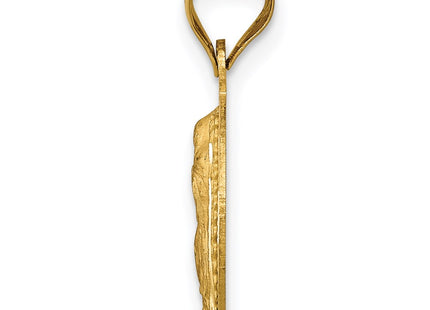 14K gold circle pendant, alternate view