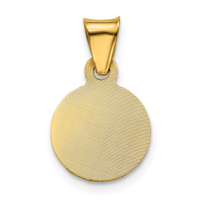 14K Polished D/C Lady Of Guadalupe Circle Pendant, 10.45 x 10.45mm