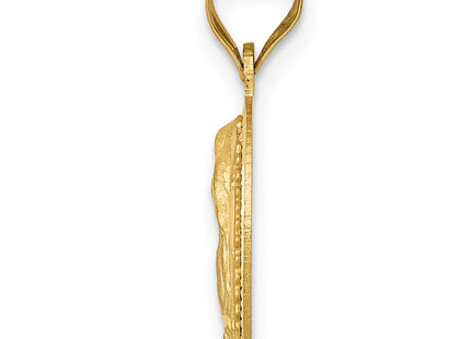 14K gold oval pendant, alternate view
