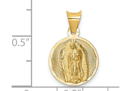 14K gold oval pendant, another view