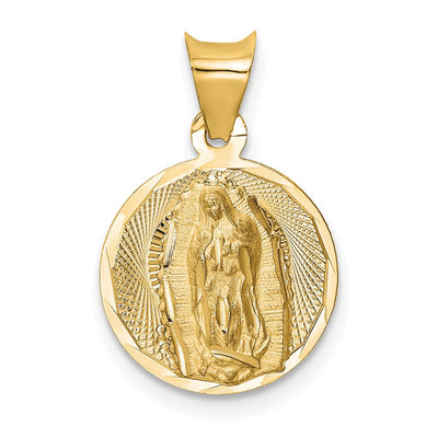 14K gold circle pendant