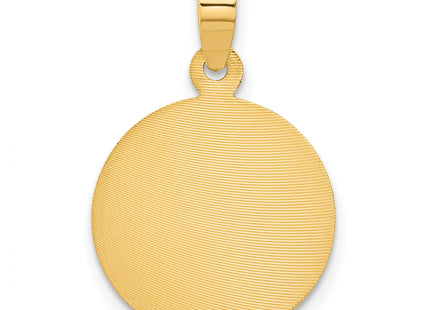 14K Polished D/C Lady Of Guadalupe Circle Pendant, 24 x 16.75mm