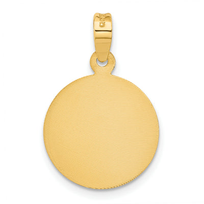 14K Polished D/C Lady Of Guadalupe Circle Pendant, 24 x 16.75mm