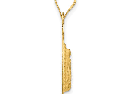 14K gold circle pendant, alternate view