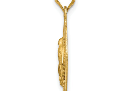 14K Polished D/C Lady Of Guadalupe Oval Pendant, 20 x 13.02mm