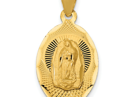 14K Polished D/C Lady Of Guadalupe Oval Pendant, 20 x 13.02mm