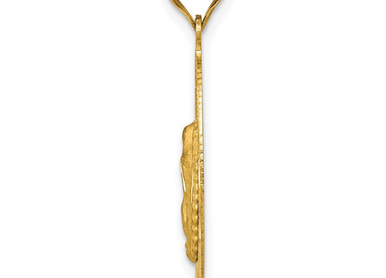 14K gold oval pendant, alternate view
