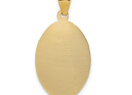 14K Polished D/C Lady Of Guadalupe Oval Pendant, 27.8 x 15mm